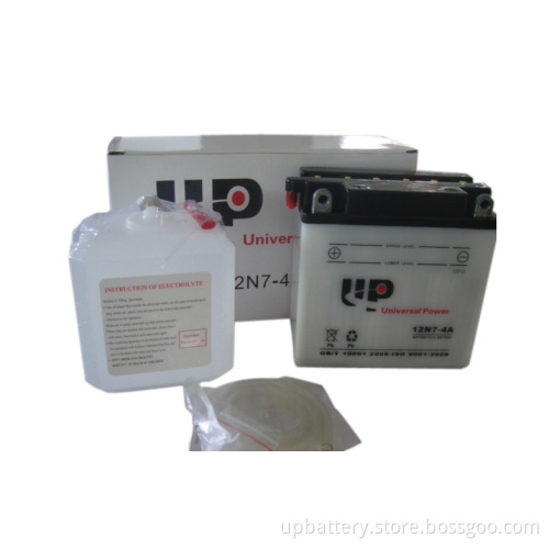 Dry Charged Wented Motorcycle Batteries 12n7-4A 12V 7ah